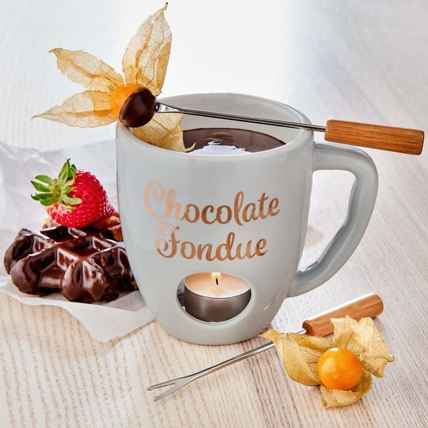 Фондю зі столовими приборами CHOCOLATE FONDUE 13.5х10х11 см. O:10 см. H:11 см. L:13.5 см. 10225380 10225380 фото