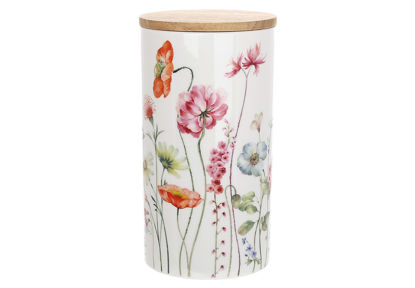 Изображение Банка фарфоровая Flower Garden для хранения BONA 10x18.5 см. H:18.5 см. V:1000 мл. K055