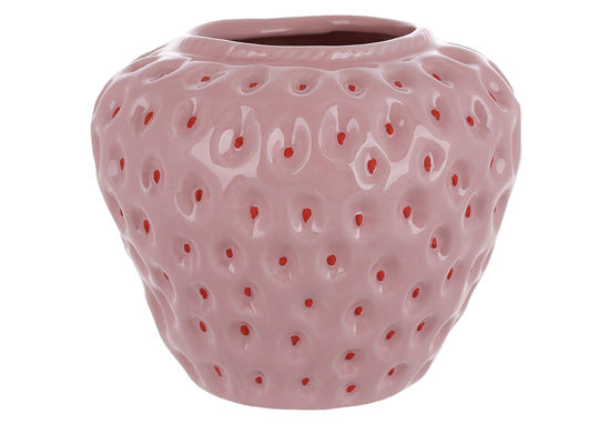 Изображение Ваза керамическая Strawberry BONA 13.5x3.5x12 см. H:12 см. L:13.5 см. 998-007