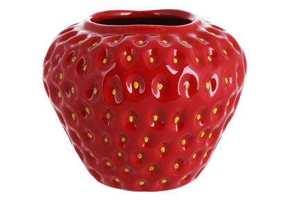 Изображение Ваза керамическая Strawberry BONA 14.5x14.5x12.4 см. H:12.4 см. L:14.5 см. 998-005