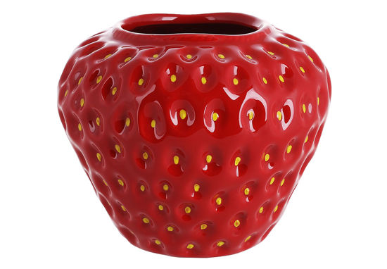 Изображение Ваза керамическая Strawberry BONA 14.5x14.5x12.4 см. H:12.4 см. L:14.5 см. 998-005