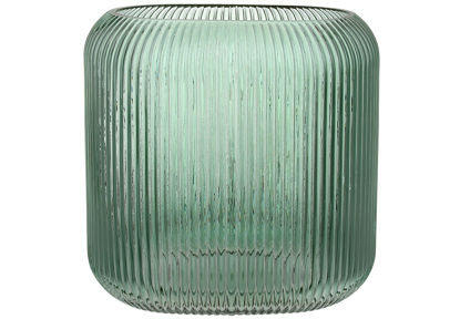 Изображение Ваза стеклянная ребристая Elisa BONA 17x17x10 см. H:10 см. L:17 см. 591-429