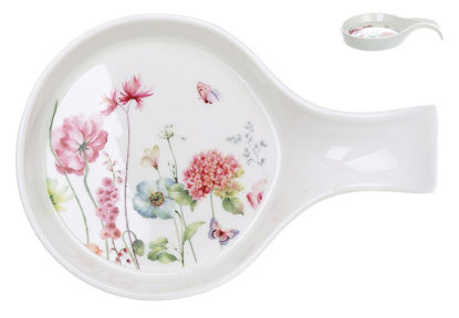 Изображение Подставка под ложку фарфоровая Flower Garden BONA 18x12x2.5 см. H:2.5 см. L:18 см. K057